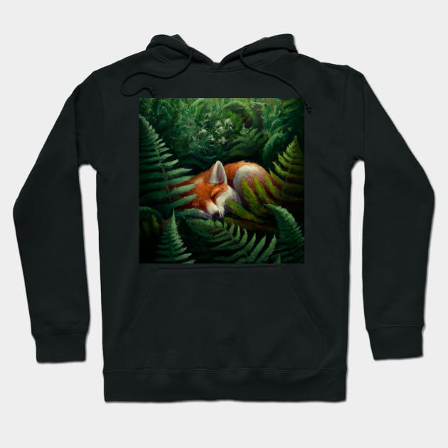 Fox among ferns Hoodie by Katrin Moth